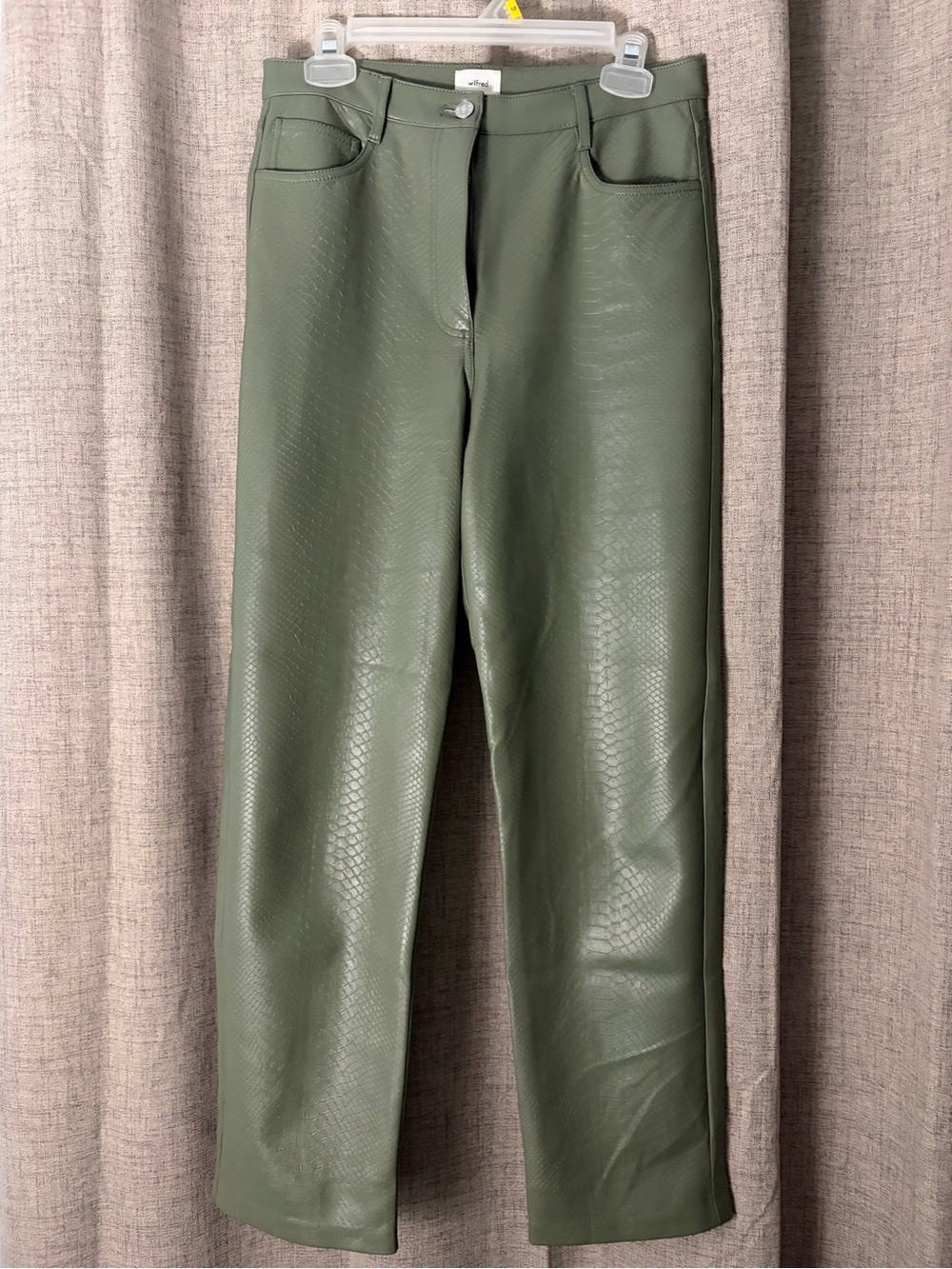 Wilfred Olive Green Faux Leather Straight-Leg Pants